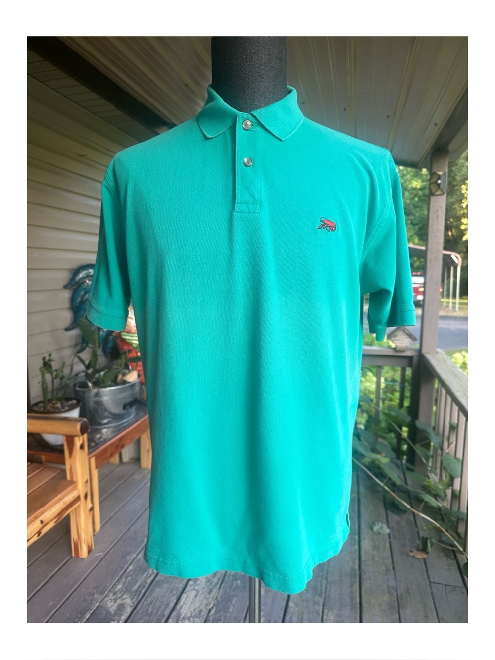 Perlis Men's Peruvian Cotton Polo Shirt with Embroidered Crawfish Motif